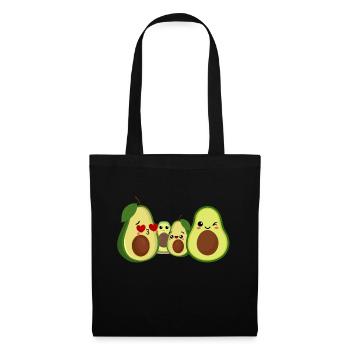Süßes Avocado Design - Stoffbeutel - Schwarz - Vorne