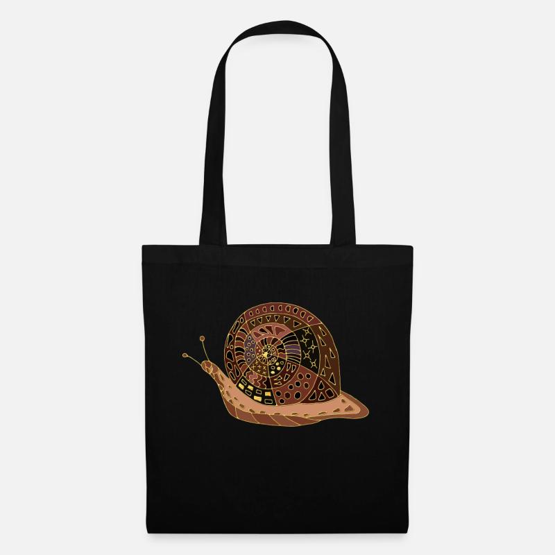 Schnecke - Stoffbeutel - Schwarz