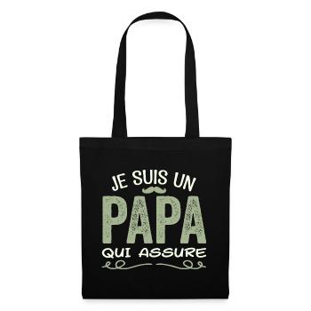 Je Suis Un Papa Qui Assure Cadeau Fête Des Pères - Sac en tissu - noir - Devant