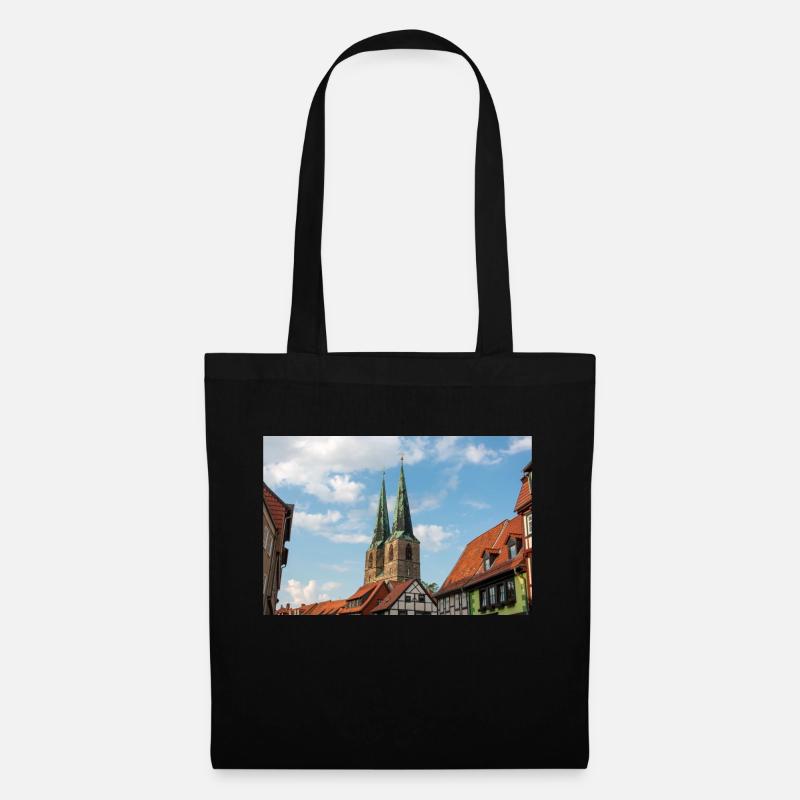 Nikolaikirche Nikolaus Kirche Quedlinburg - Stoffbeutel - Schwarz