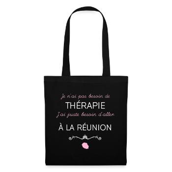 Femme Ile de la Réunion Cadeau Maman Amie - Sac en tissu - noir - Devant