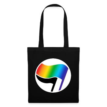 Antifa LGBT Logo - Stoffbeutel - Schwarz - Vorne