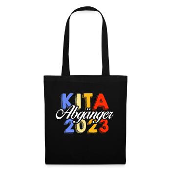 Kita Abgänger 2023 Schulkind Schultüte Schulanfang - Stoffbeutel - Schwarz - Vorne