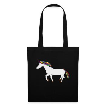 Licorne colorée - Sac en tissu - noir - Devant