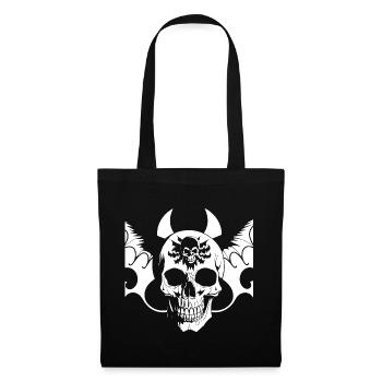 Horror Schädel Schädel Kunst Totenkopf Gothic Heavy Metal - Stoffbeutel - Schwarz - Vorne