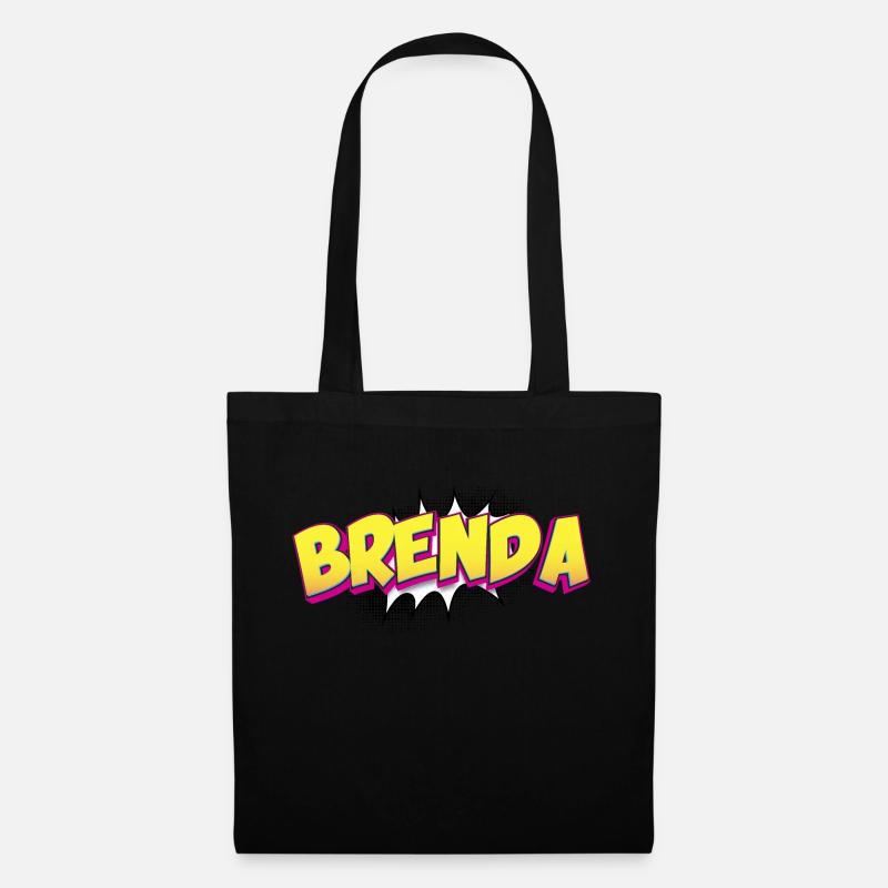 Brenda benutzerdefinierter Name Comic-Stil Pop-Art, - Stoffbeutel - Schwarz