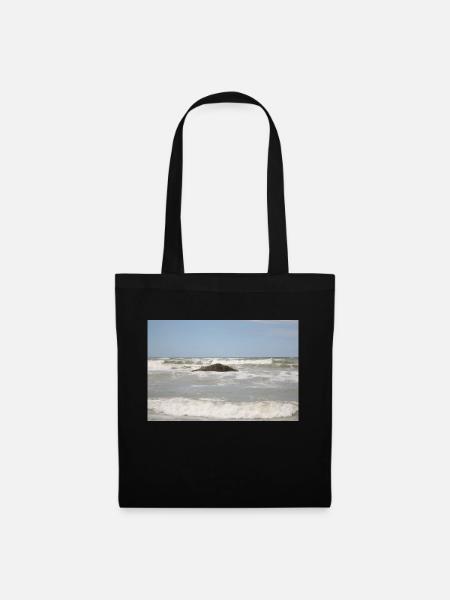 Holiday, Sea, Stone, Sky, Waves - Tote Bag - black