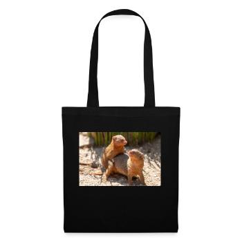dwarf mongoose (in german Zwergmangusten) Helogale - Tote Bag - black - Front