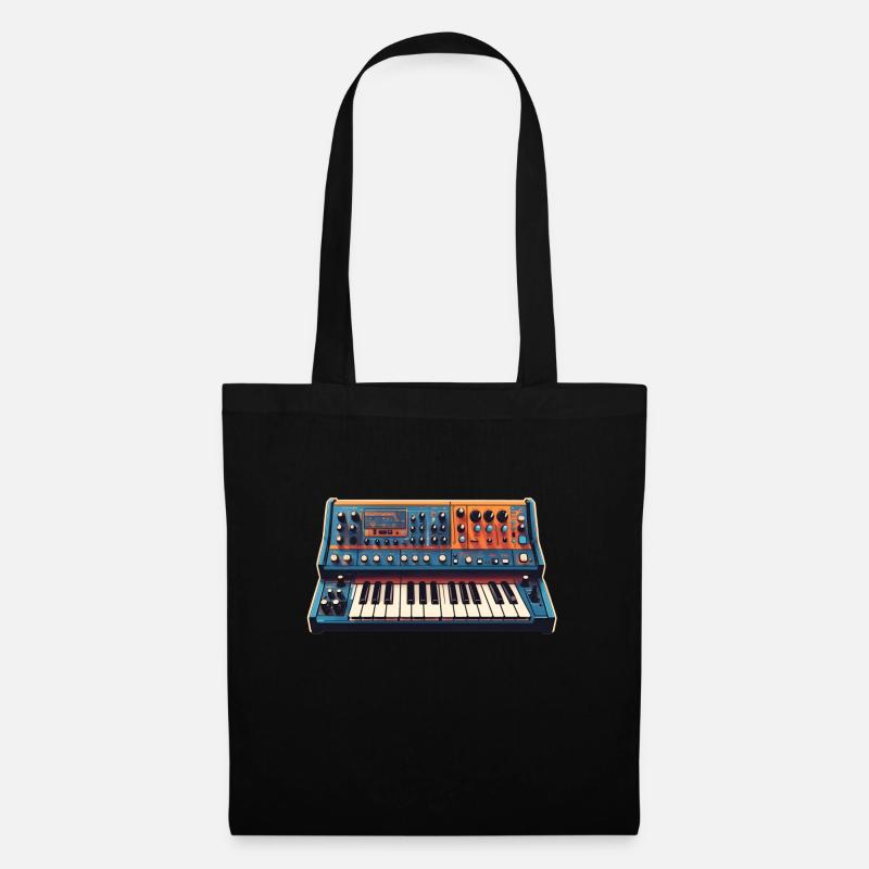 Analoger Vintage Synthesizer - Stoffbeutel - Schwarz