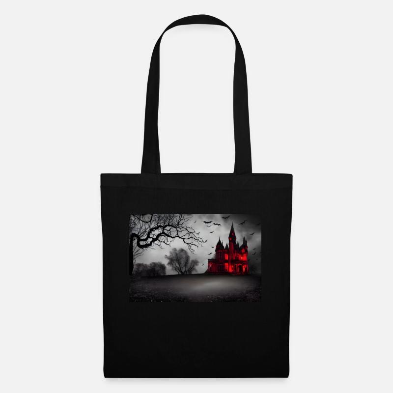 Halloween-Haus - Stoffbeutel - Schwarz