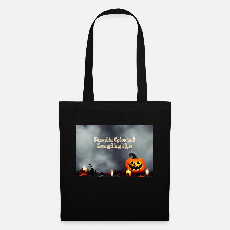 Halloween-Kürbis - Stoffbeutel - Schwarz