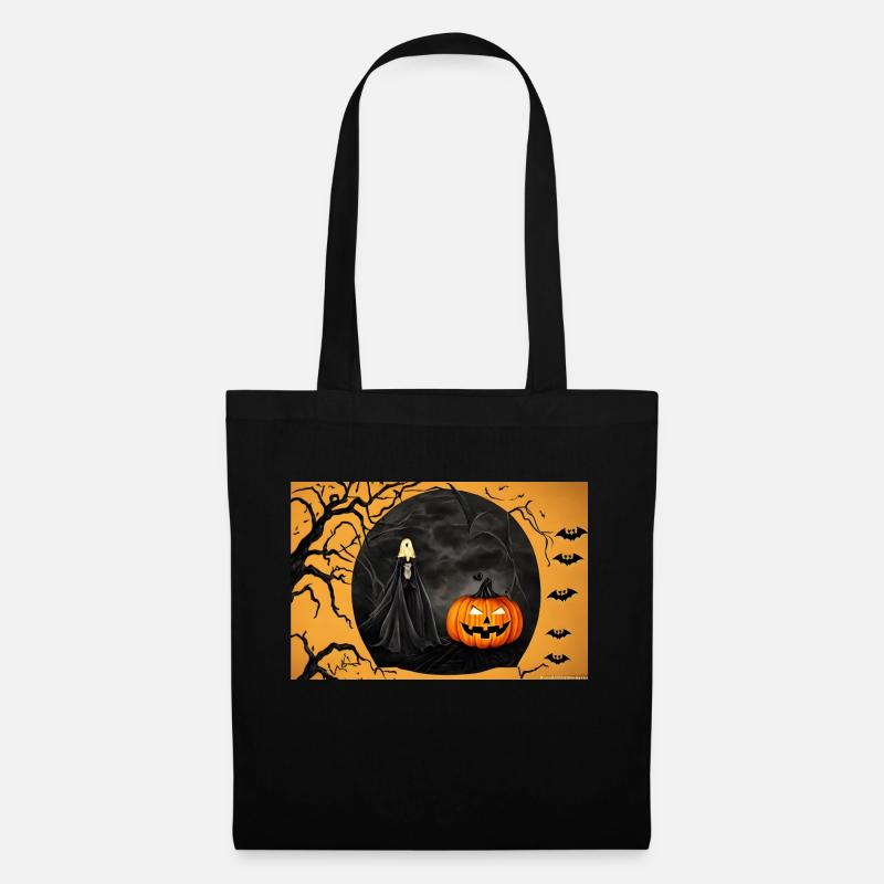 Citrouille d’Halloween - Sac en tissu - noir
