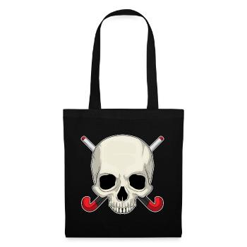 Croûte de hockey sur gazon en forme de crâne - Sac en tissu - noir - Devant