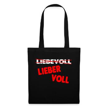 Lieber voll! - Stoffbeutel - Schwarz - Vorne