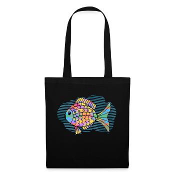 Poisson - Sac en tissu - noir - Devant