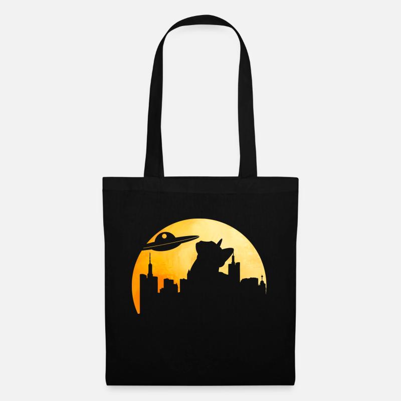 Außerirdische Alien-Katze - Stoffbeutel - Schwarz