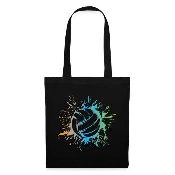 volleyball explosion beachvolleyball farben Logo - Stoffbeutel - Schwarz - Vorne