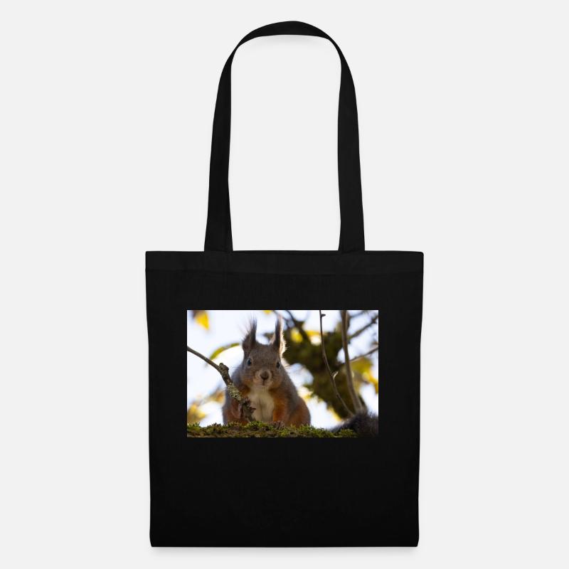 Oachkatzl / Eichhörnchen - Stoffbeutel - Schwarz