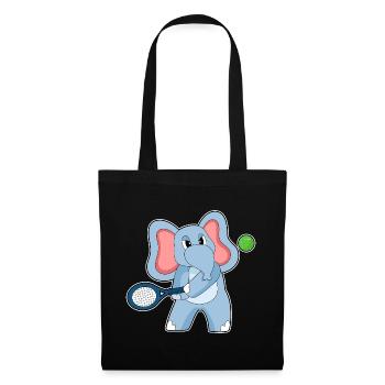 Raquette de tennis éléphant - Sac en tissu - noir - Devant