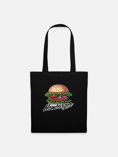 hamburger - Stoffbeutel - Schwarz