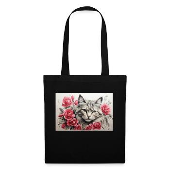 Love-cat - Stoffbeutel - Schwarz - Vorne