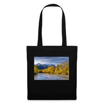 Autumn atmosphere on the Loisach with the Zugspitze - Tote Bag - black - Front