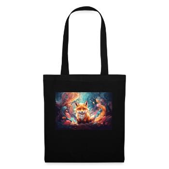 Mignon bébé renard dans la forêt enchantée - Sac en tissu - noir - Devant