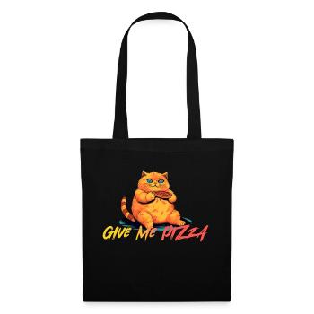 Fat Orange Cat veut plus de pizza - Sac en tissu - noir - Devant