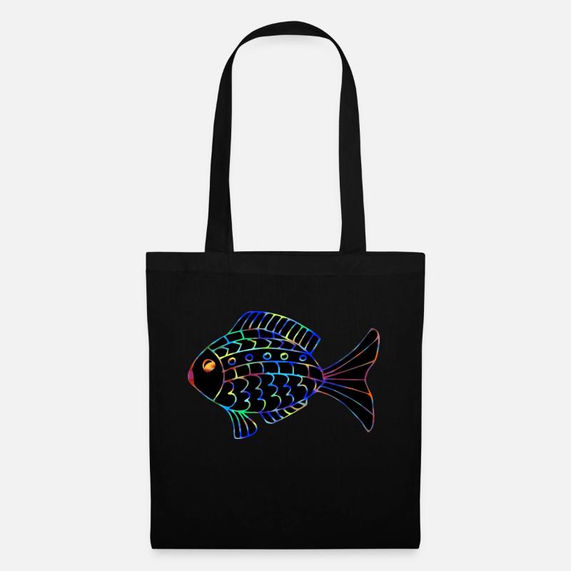 Fisch - Stoffbeutel - Schwarz