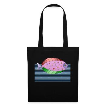 Poisson - Sac en tissu - noir - Devant