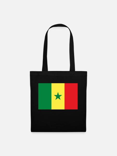 Drapeau Sénégal / Senegal flag - Sac en tissu - noir