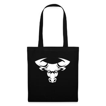 Stier Stierkopf Kopf Logo Steak Beast Gym Horn - Stoffbeutel - Schwarz - Vorne