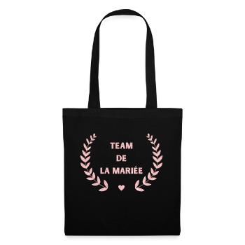 Roségold Braut Team - Brautgeschenk - Stoffbeutel - Schwarz - Vorne