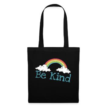 Be Kind Shirt Cute Graphic Funny Design - Stoffbeutel - Schwarz - Vorne