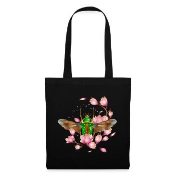 Stephanorrhina guttata Käferart mit Magnolie - Stoffbeutel - Schwarz - Vorne
