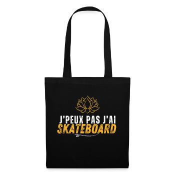 skateboard je peux pas j'ai skateboard - Sac en tissu - noir - Devant