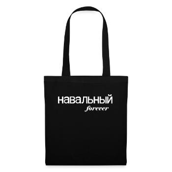 Navalny forever weiße Schrift - Stoffbeutel - Schwarz - Vorne