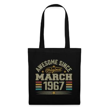 March 1967 Birthday Vintage 1967 Gift Idea - Tote Bag - black - Front