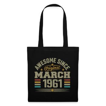 March 1961 Birthday Vintage 1961 Gift Idea - Tote Bag - black - Front