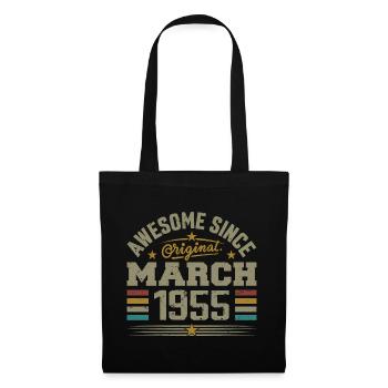 März 1955 Geburtstag Jahrgang 1955 Geschenkidee - Stoffbeutel - Schwarz - Vorne