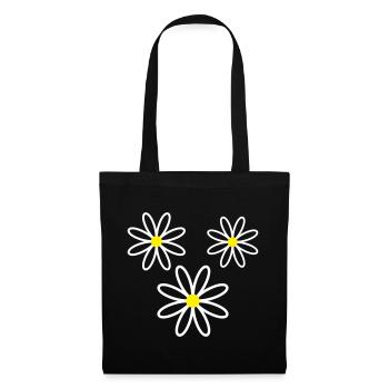 Gänseblümchen Blume - Stoffbeutel - Schwarz - Vorne