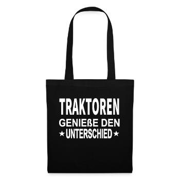 Traktor - Stoffbeutel - Schwarz - Vorne