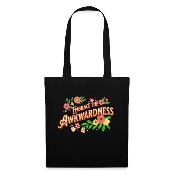 Awkward Elegance Blossoming Floral Embrace Life - Stoffbeutel - Schwarz - Vorne