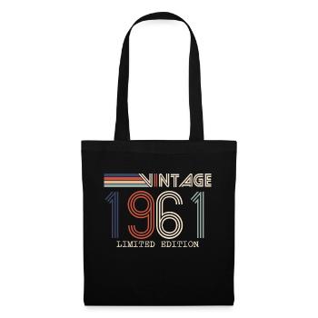 Jahrgang 1961 Jubiläumsgeschenk - Jahrgang 1961 - Stoffbeutel - Schwarz - Vorne