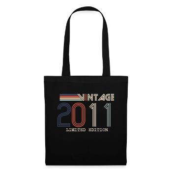 Jahrgang 2011 Jubiläumsgeschenk - Jahrgang 2011 - Stoffbeutel - Schwarz - Vorne