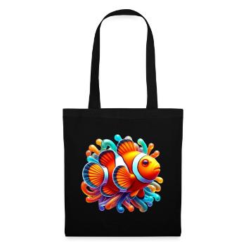 Poisson-clown - Sac en tissu - noir - Devant