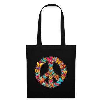 Happy Earth Day Butterfly Peace Sign Colorful - Tote Bag - black - Front