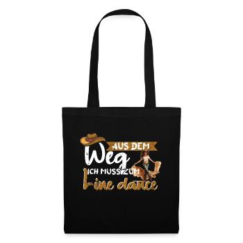Line Dance Linedance Tanzen Aus dem Weg - Stoffbeutel - Schwarz - Vorne