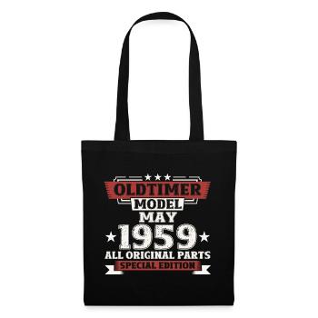 65. Geburtstag Mann Oldtimer Mai Jahrgang 1959 - Stoffbeutel - Schwarz - Vorne
