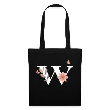 Letter w Wildflowers Watercolors - Tote Bag - black - Front